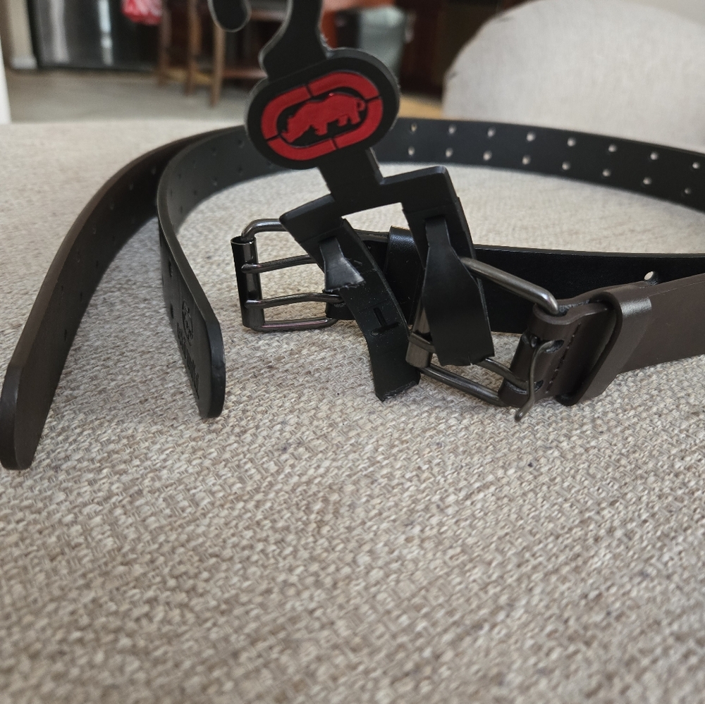 Black and Brown Leather Belt